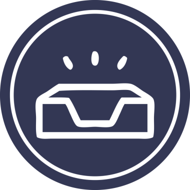 Bir insan tarafından çizilen tepsi dairesel simgesinde boş