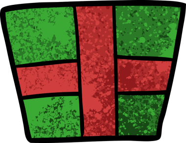 Bir insan tarafından çizilmiş bir karikatür Noel hediyesi.