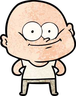 Bir insan tarafından çizilmiş kel bir adam.