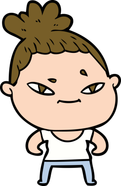 Bir insan tarafından çizilmiş karikatür kadın.