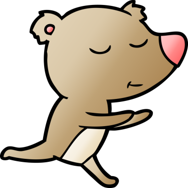 Bir insan tarafından çizilen mutlu çizgi film ayısı