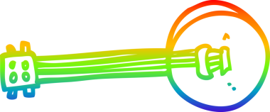 gökkuşağı gradyanı çizimi bir insan tarafından çizilmiş bir banjo çizgi filmi.