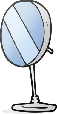 Bir insan tarafından çizilmiş banyo aynası.