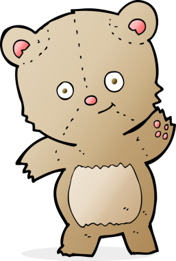 Bir insan tarafından çizilmiş oyuncak ayı.