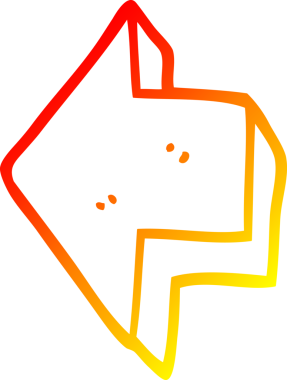 Bir insan tarafından çizilmiş bir çizgi filmin sıcak gradyan çizimi