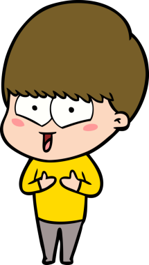 Bir insan tarafından çizilmiş mutlu çocuk çizgi filmi.