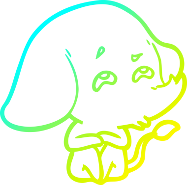 Bir insanın çizdiği karikatür fili çizimi.