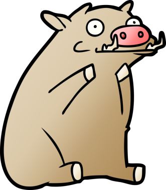 bir insan tarafından çizilmiş bir yaban domuzu