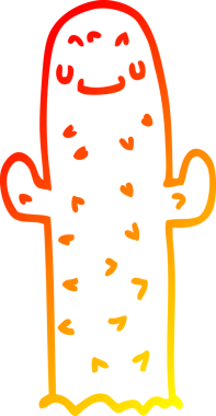 Bir insan tarafından çizilmiş bir kaktüsün sıcak çizgi çizimi