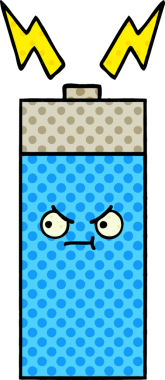 Bir insan tarafından çizilmiş bir bataryanın çizgi roman tarzı