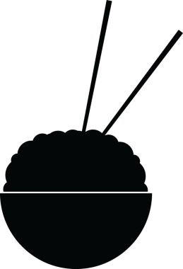 Bir insan tarafından çizilmiş pirinç kasesinin vektör simgesi