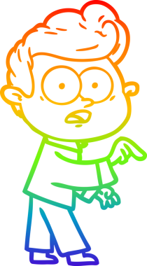 Bir insan tarafından çizilmiş gökkuşağı gradyan çizgi çizimi.