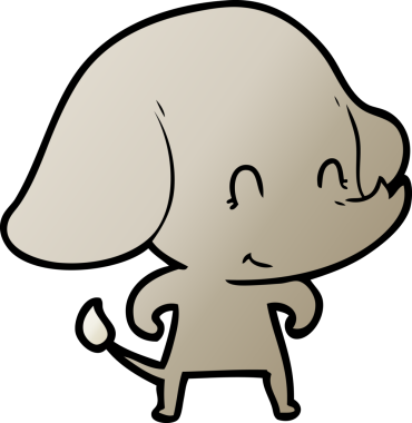 Bir insan tarafından çizilmiş şirin bir fil.