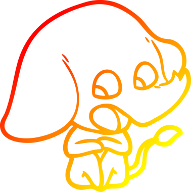 Bir insan tarafından çizilmiş şirin bir fil çizimi.