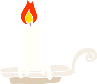 Bir insan tarafından çizilmiş karalama yanan mum.