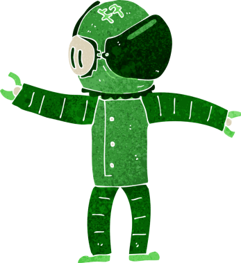 Bir insan tarafından çizilmiş bir astronot.