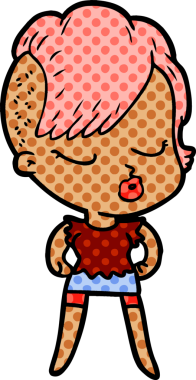 Bir insan tarafından çizilmiş güzel hippi kız.