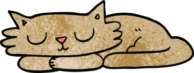 Uyuyan kedi bir insan tarafından çizilmiş.