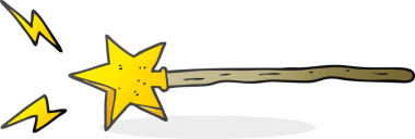 Bir insan tarafından çizilmiş serbest çizim sihirli değnek.