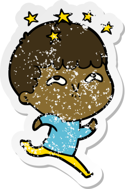 Bir çizgi filmin sıkıntılı çıkartması Bir insan tarafından çizilmiş hayret verici bir çocuk