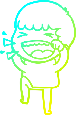 Bir insan tarafından çizilmiş gülen adamın soğuk çizgi çizimi.