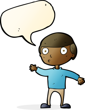 Bir insan tarafından çizilmiş konuşma balonlu bir çizgi film adamı.