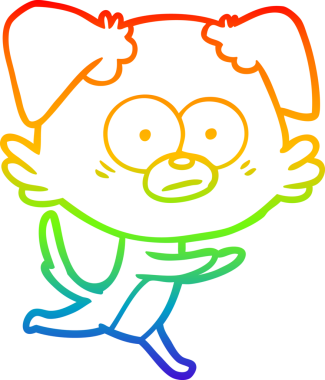 gökkuşağı gradyan çizimi bir insan tarafından çizilmiş sinirli bir köpek çizgi filmi