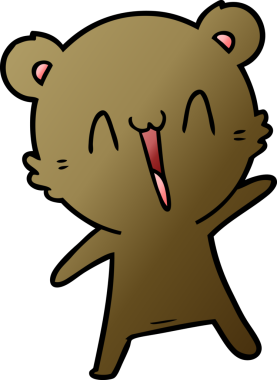 Bir insan tarafından çizilmiş mutlu ayı karikatürü