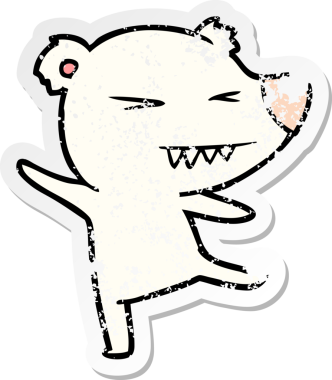 Bir insan tarafından çizilmiş kutup ayısı karikatürü.