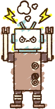 Bir insan tarafından çizilen Çılgın Robot Tebeşiri