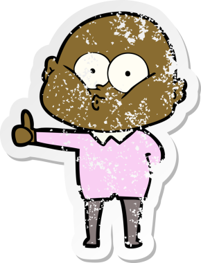 Bir insan tarafından çizilmiş kel bir adamın sıkıntılı çıkartması.