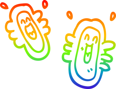 gökkuşağı gradyan çizgi çizimi bir insan tarafından çizilmiş mutlu mikroplar