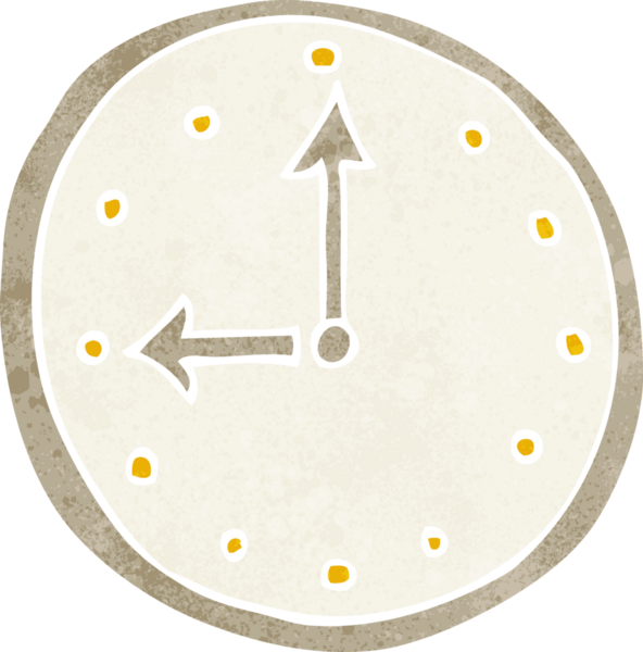 bir insan tarafından çizilmiş karikatür saat sembolü