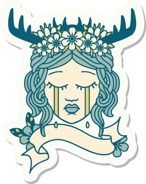 Bir insan tarafından çizilmiş insan bir Druid çıkartması.