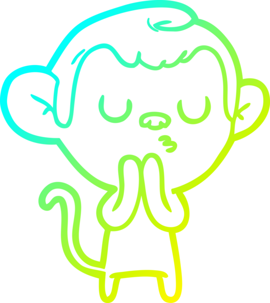 Bir insan tarafından çizilmiş bir çizgi maymun çizimi.