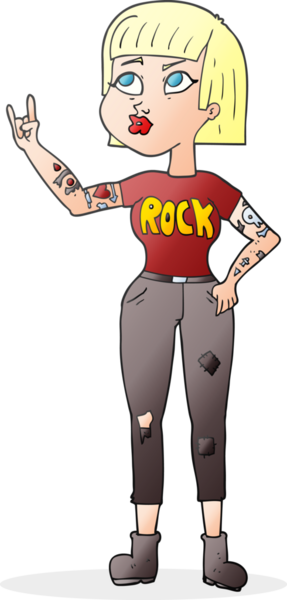 Bir insan tarafından çizilmiş serbest çizim rock kızı.