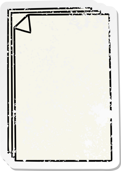 İnsan eliyle çizilmiş garip bir kağıt yığınının sıkıntılı çıkartması.