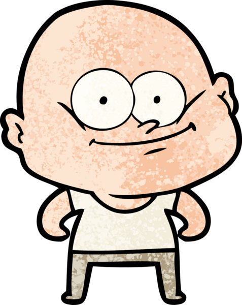 Bir insan tarafından çizilmiş kel bir adam.