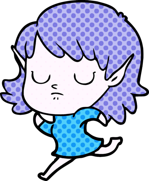 Bir insan tarafından çizilmiş bir elf kızı.