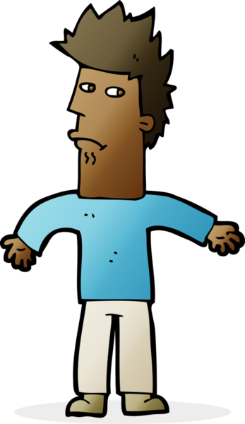 Bir insan tarafından çizilmiş, kafası karışmış bir adam.