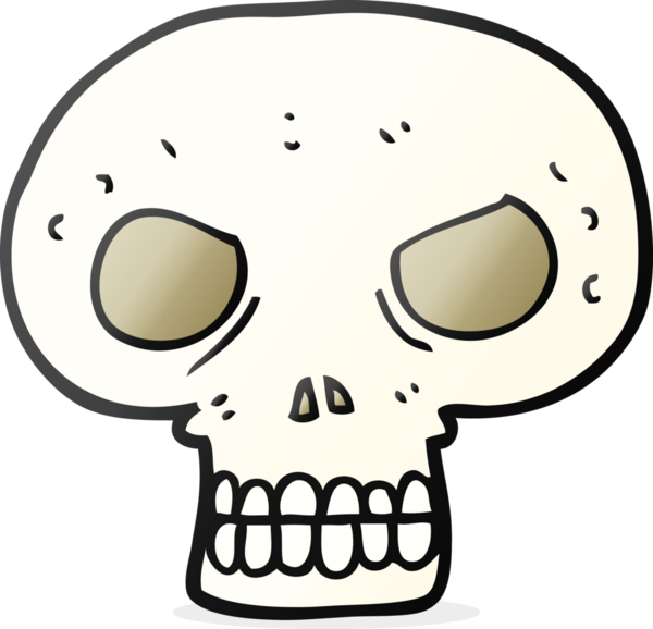 Bir insan tarafından çizilmiş serbest çizim kafatası.