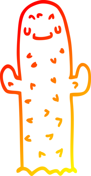 Bir insan tarafından çizilmiş bir kaktüsün sıcak çizgi çizimi