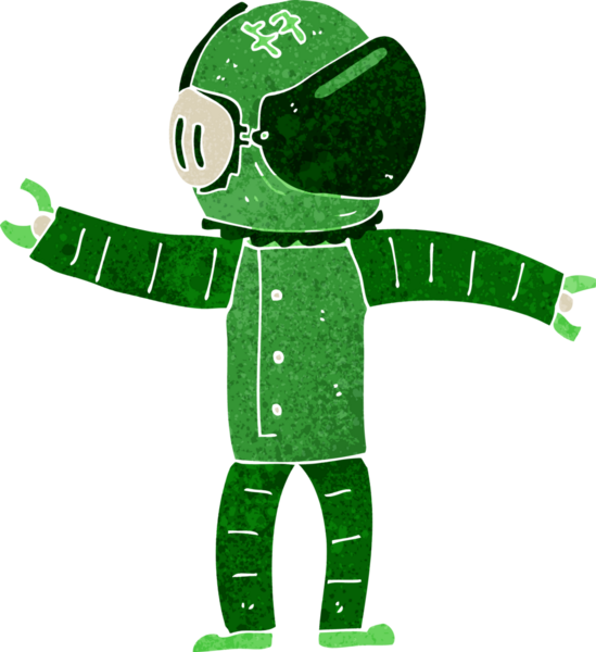 Bir insan tarafından çizilmiş bir astronot.