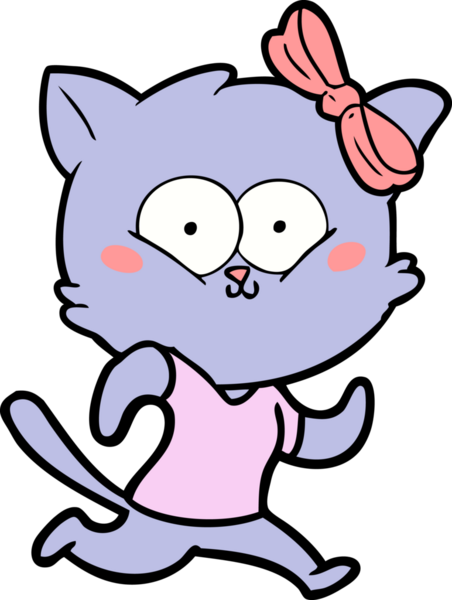 Bir insan tarafından çizilmiş çizgi film kedisi.