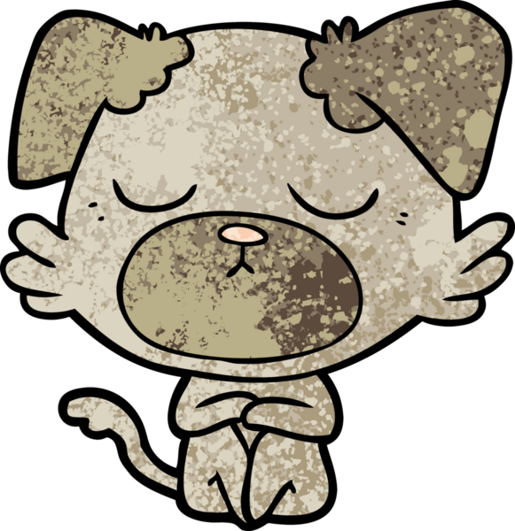 Bir insan tarafından çizilmiş şirin bir çizgi film köpeği.