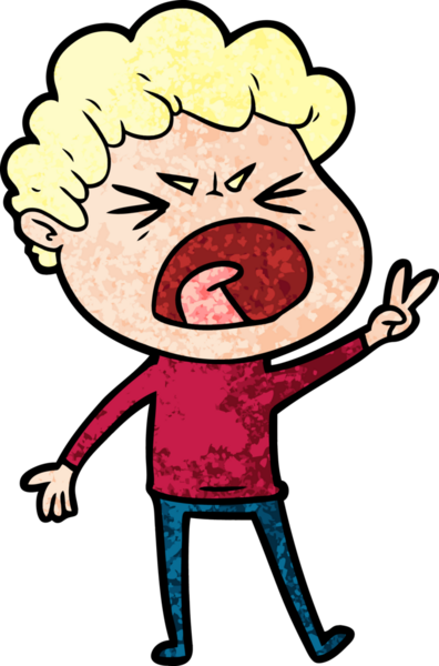 Bir insan tarafından çizilmiş öfkeli bir adam.