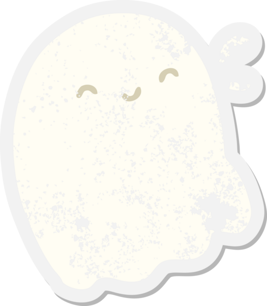 Bir insan tarafından çizilmiş cadılar bayramı hayalet grunge etiketi.