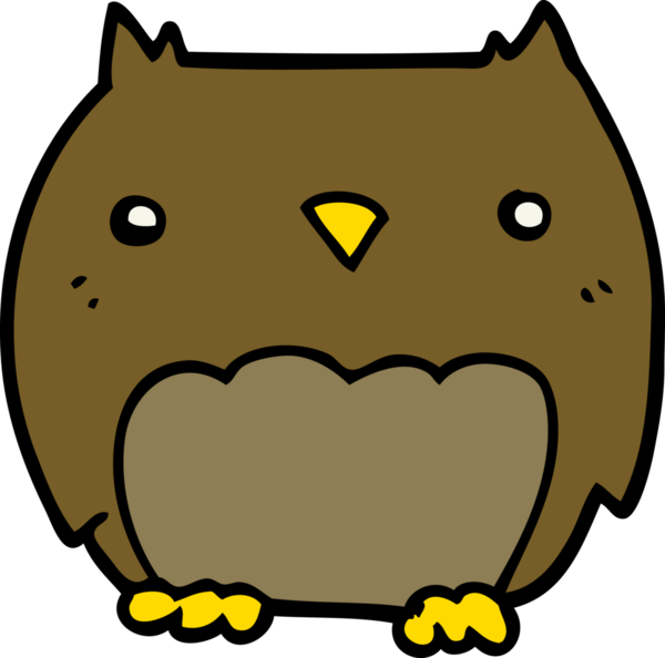 Bir insan tarafından çizilmiş sevimli bir baykuş.