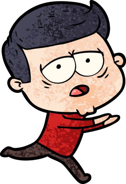 Bir insan tarafından çizilmiş yorgun bir adam.