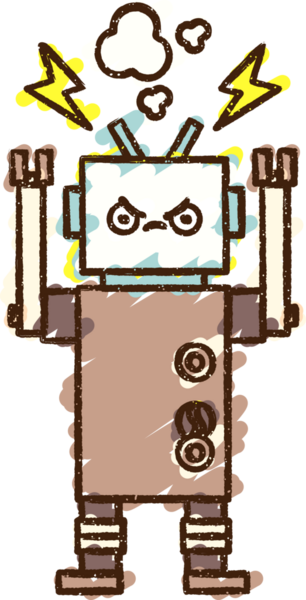 Bir insan tarafından çizilen Çılgın Robot Tebeşiri